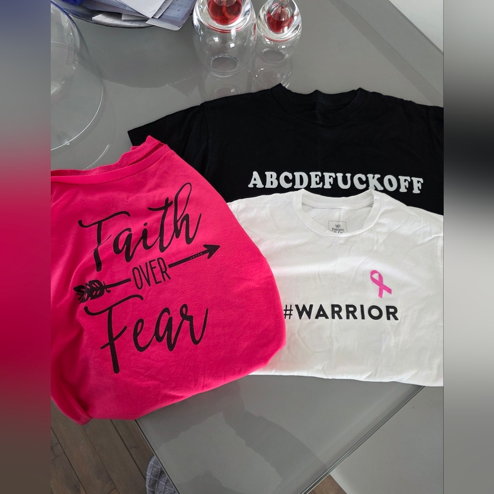 Tops For Breast Cancer Support, Pink, Black, and White